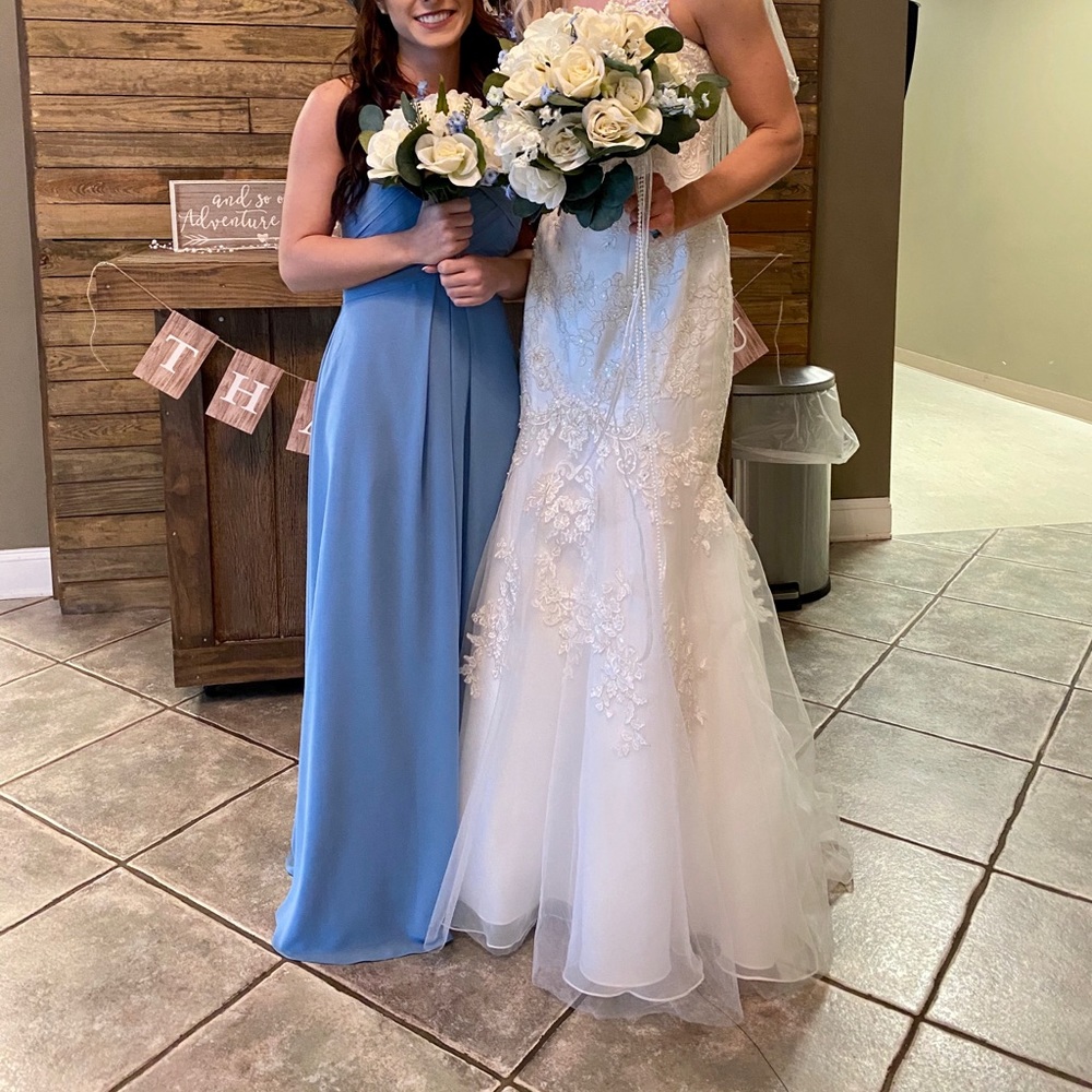 Steel blue Azazie dress
